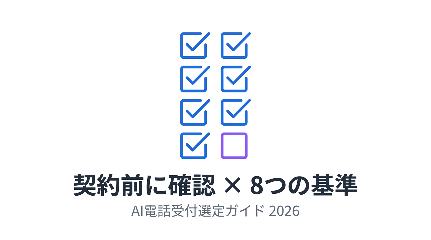 AI電話受付サービスの選び方——契約前に確認すべき8つの基準